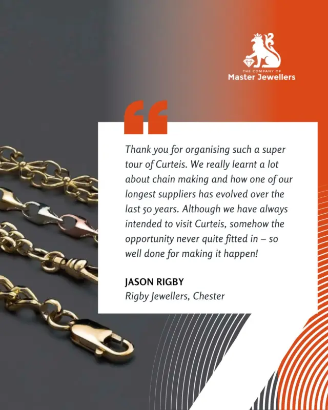 Last week we took a group of retailers on an exclusive tour of approved supplier Curteis, to gain an insight into how the business works and has evolved as it celebrates its 50th year.

Thank you to Jason Rigby of Rigby Jewellers in Chester for your feedback on the day - we have another Curteis tour coming up in September so don't miss out!

#bepartofit #britishmanufacturing #jewellerymanufacturer