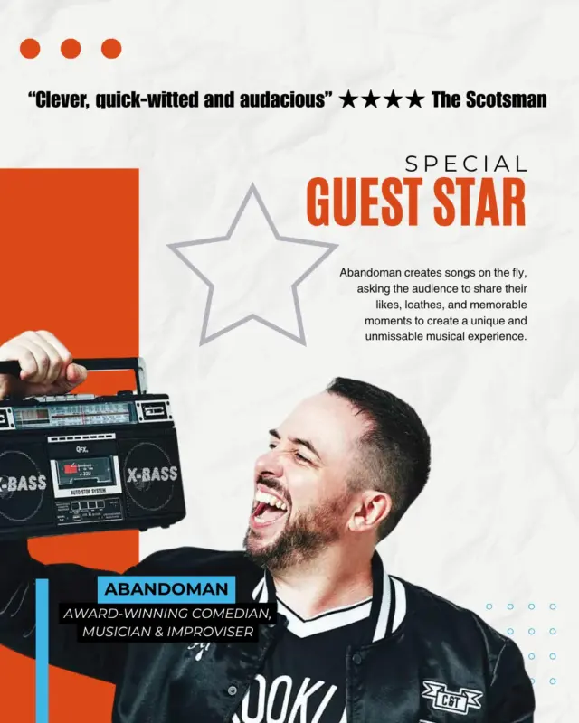 Abandoman’s Rob Broderick brings his acclaimed improvised musical comedy to our Autumn Trade Event! Having toured with Ed Sheeran and performed to packed crowds at Glastonbury, Leeds and Edinburgh Fringe for more than a decade, Abandoman delivers a unique, high-energy show where your suggestions fuel the performance. Described as “lyrically mind-blowing” (The Stage), Abandoman’s quick wit and audience interaction guarantee a night of spontaneous, clever, and unforgettable entertainment.

We look forward to being entertained at our evening event! 🎶

If you haven't booked your place yet, you can do so until 31 July so don't miss out!

#bepartofit #abandoman